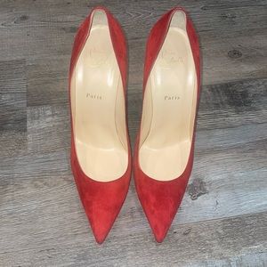 Christian Louboutin Decoltish Red Suede 100 mm